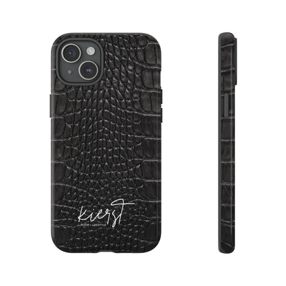 Black Alligator Print iPhone Case