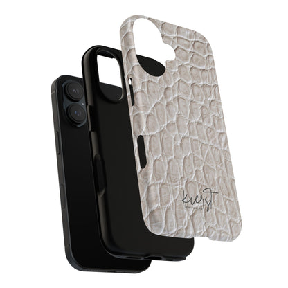 Cream Reptile Print iPhone Case