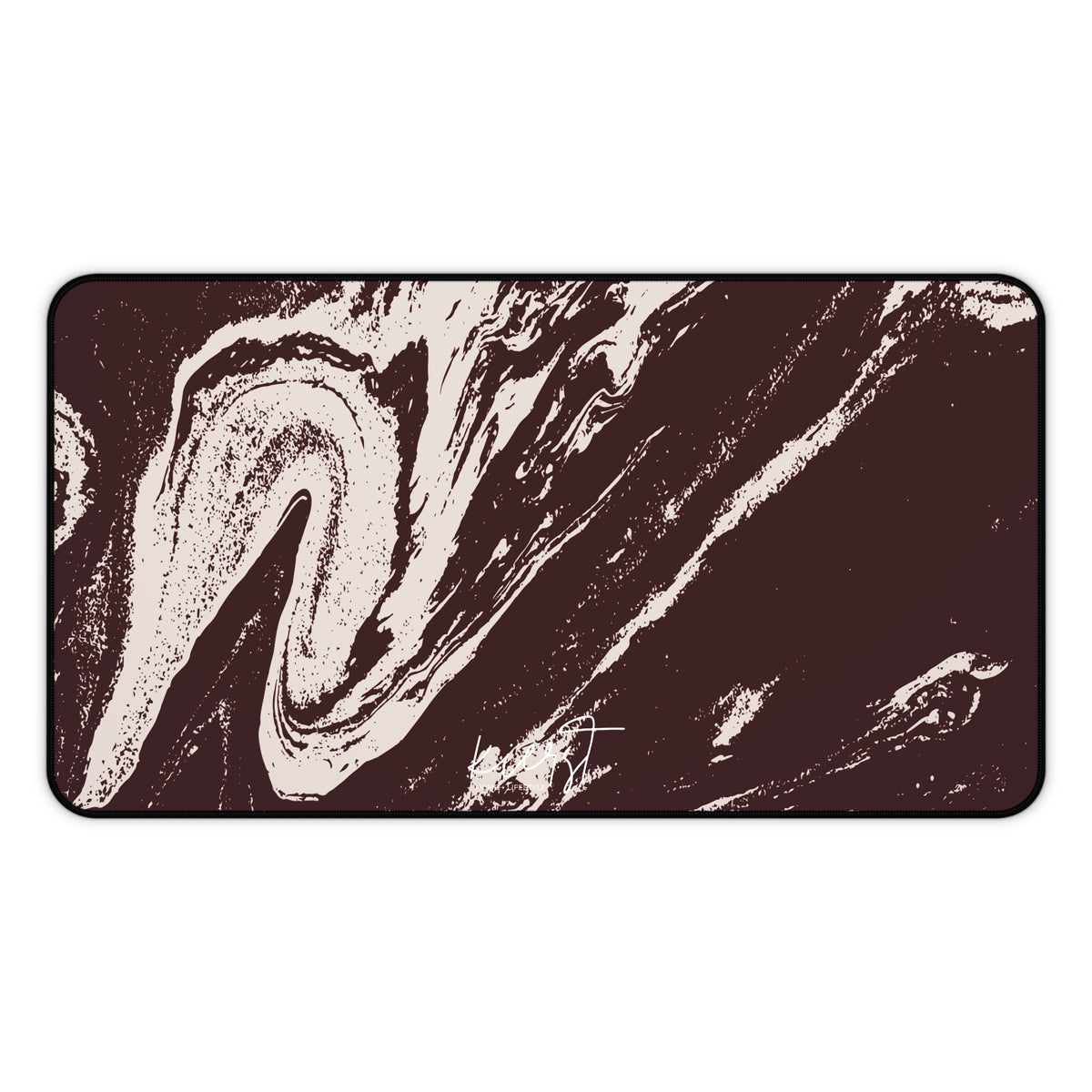 Cream Marble on Signature Velvet Noir Desk Mat