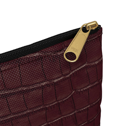 Signature Velvet Noir Crocodile Print Accessory Pouch
