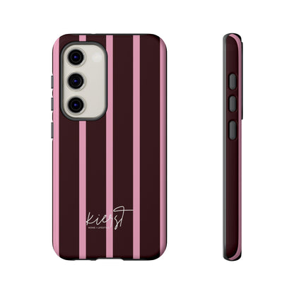 Signature Velvet Noir + Pink Stripes Samsung Galaxy Phone Case