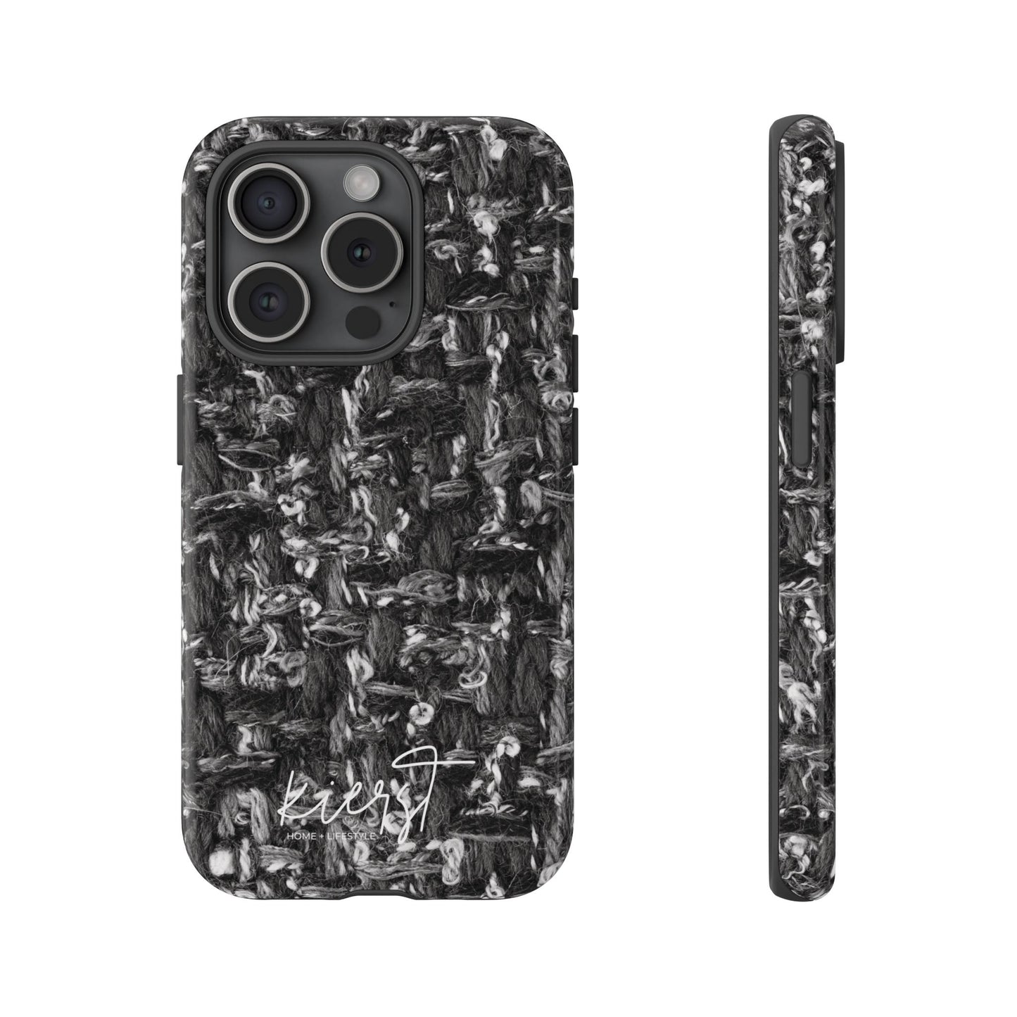 Grey Tweed Print iPhone Case
