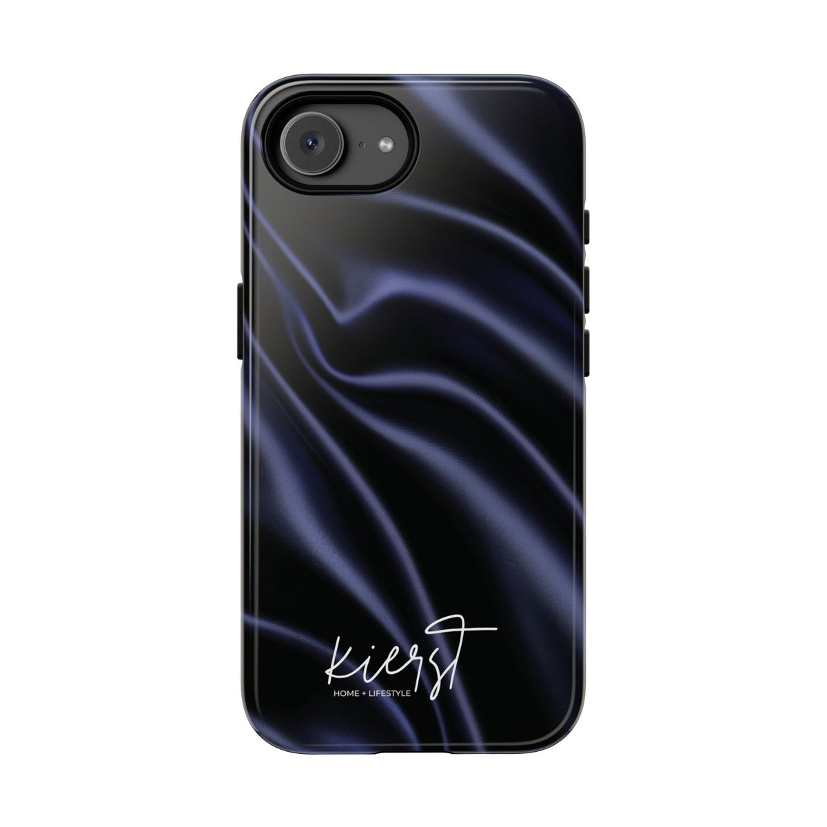 Navy Silk Print iPhone Case