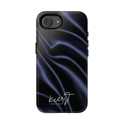 Navy Silk Print iPhone Case