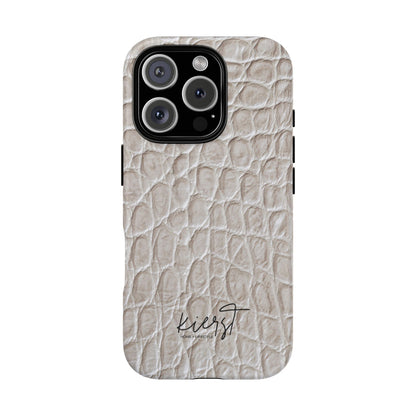 Cream Reptile Print iPhone Case