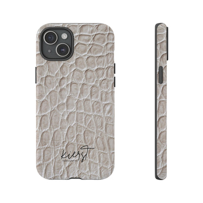 Cream Reptile Print iPhone Case