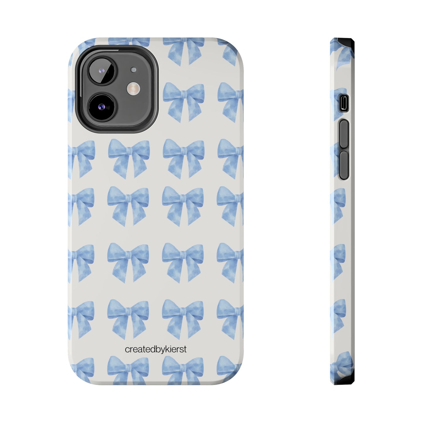 Multiple Blue Bows on Beige iPhone Case