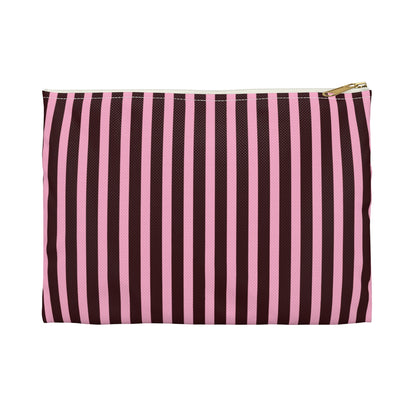 Signature Velvet Noir + Pink Stripes Accessory Pouch