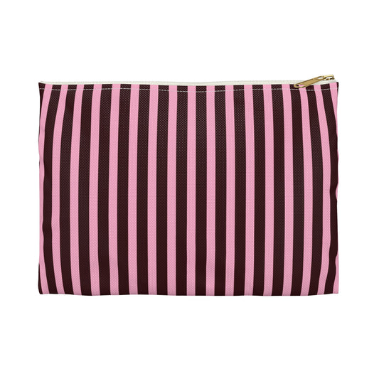 Signature Velvet Noir + Pink Stripes Accessory Pouch