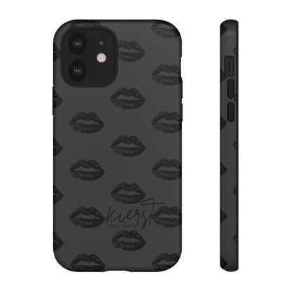 Black Lips on Charcoal iPhone Case