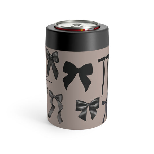 Black Bows on Taupe Can Holder