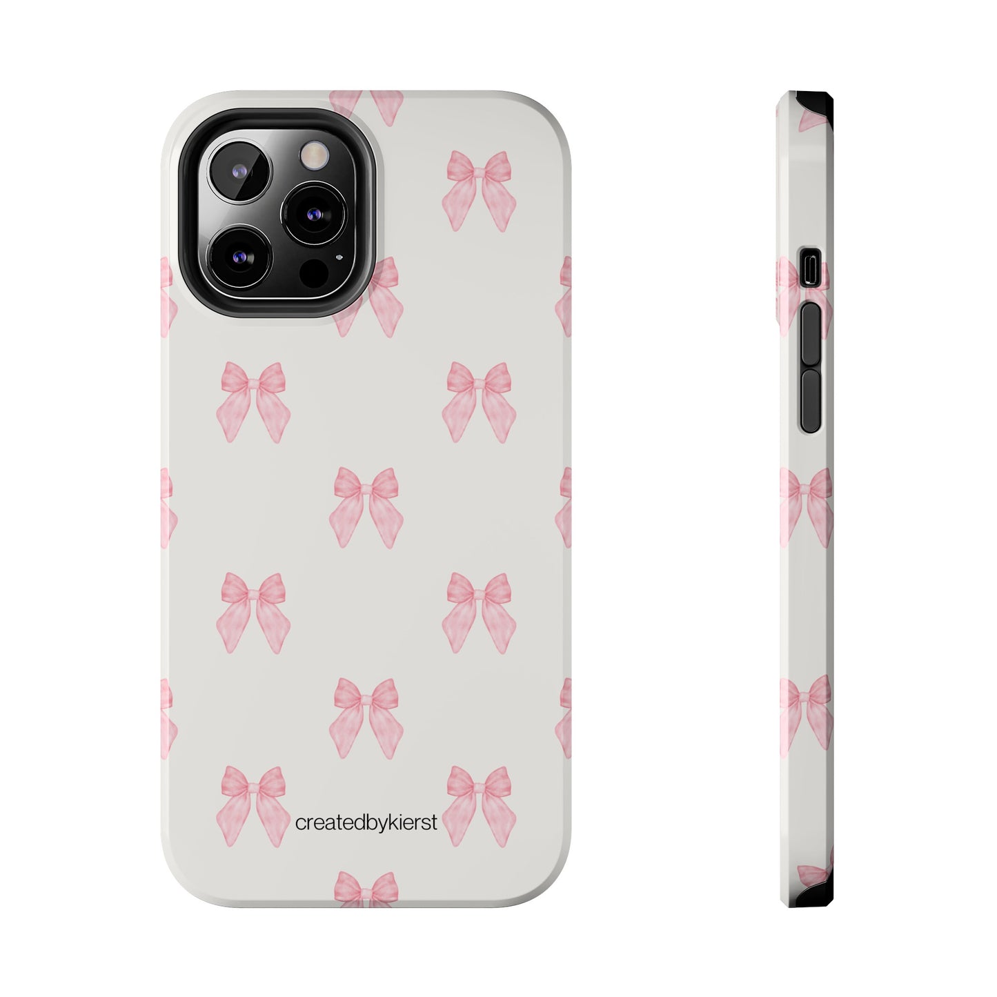 Pink Multiple Bows on Beige iPhone Case