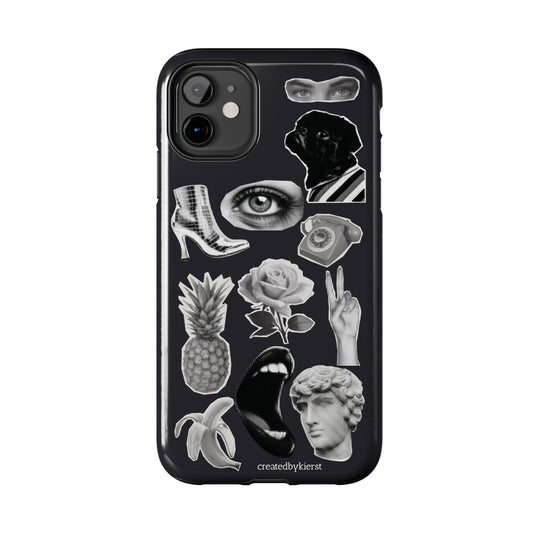 Black & White Vintage Sticker Design iPhone Case