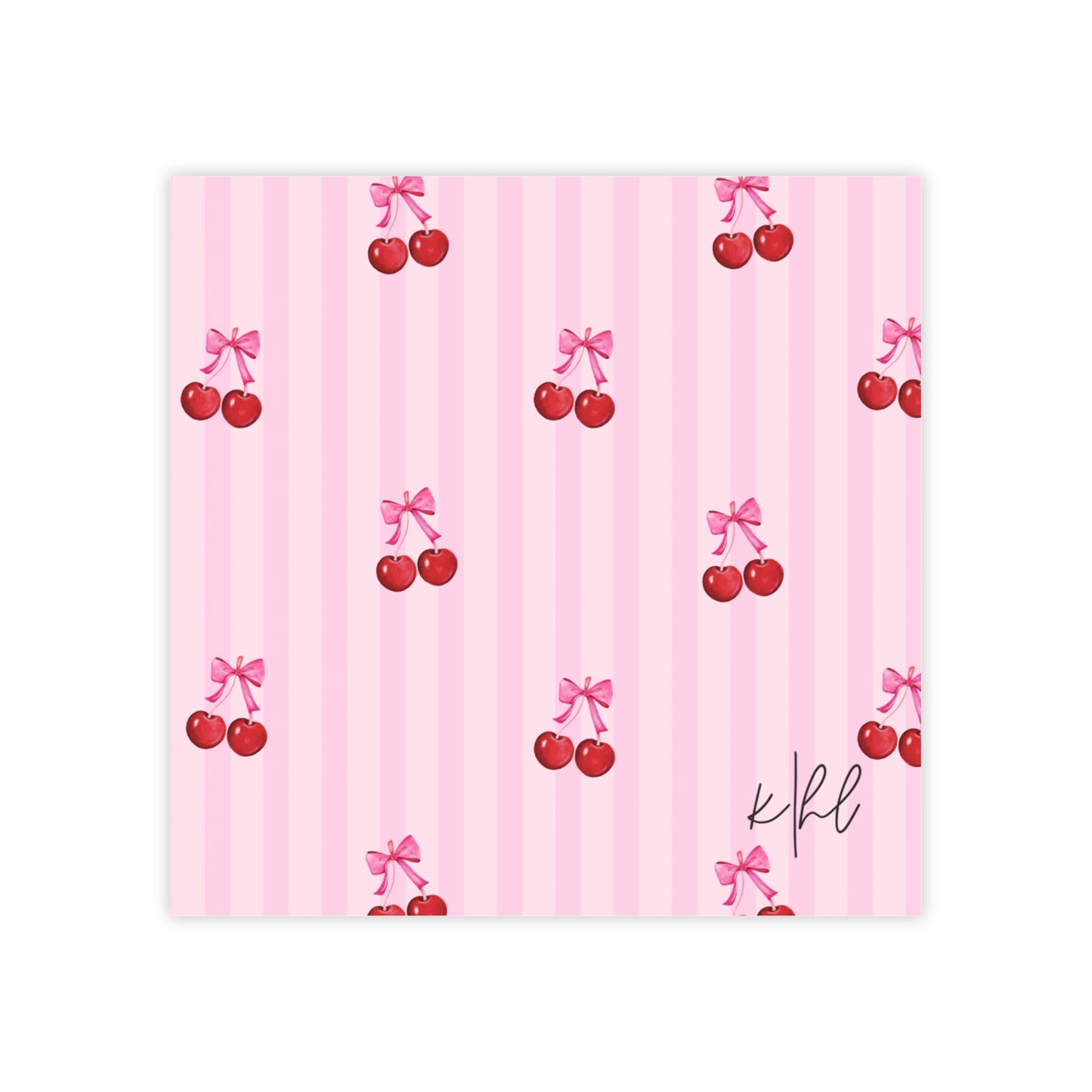 Cherries on Pink Stripes Post-it® Note Pad