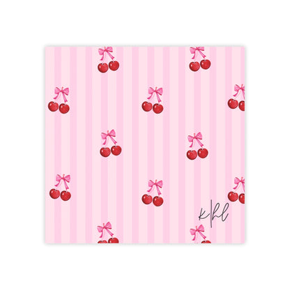 Cherries on Pink Stripes Post-it® Note Pad