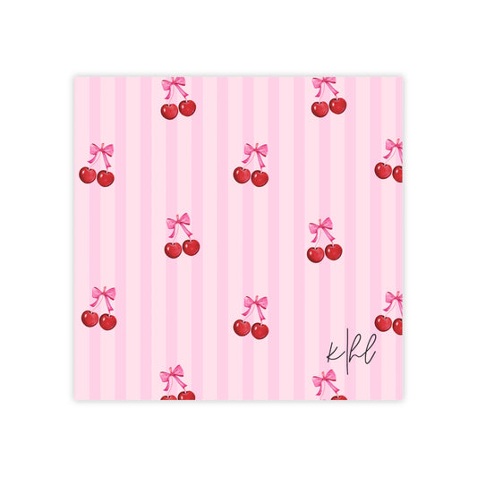 Cherries on Pink Stripes Post-it® Note Pad