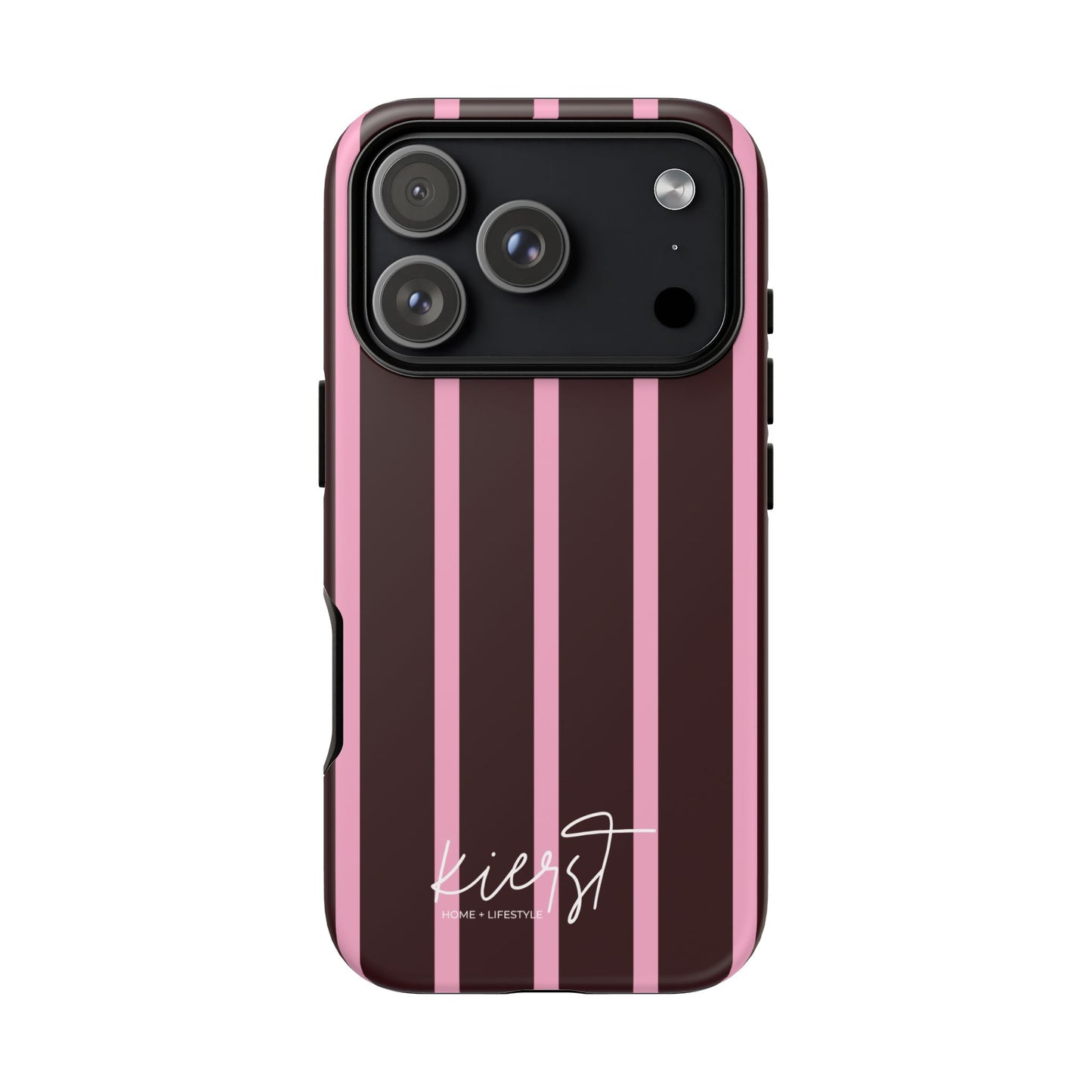 Signature Velvet Nior and Pink Stripe iPhone Case