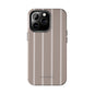 Cream and Brown Vertical Striped iPhone Case