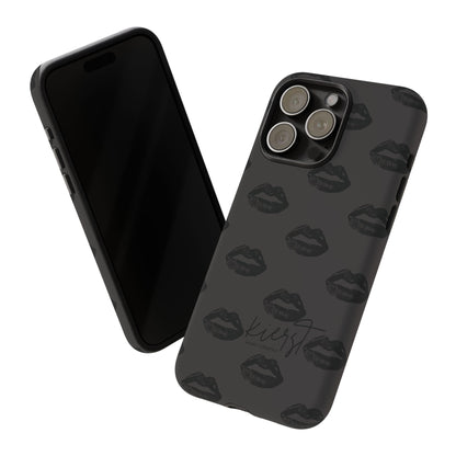 Black Lips on Charcoal iPhone Case