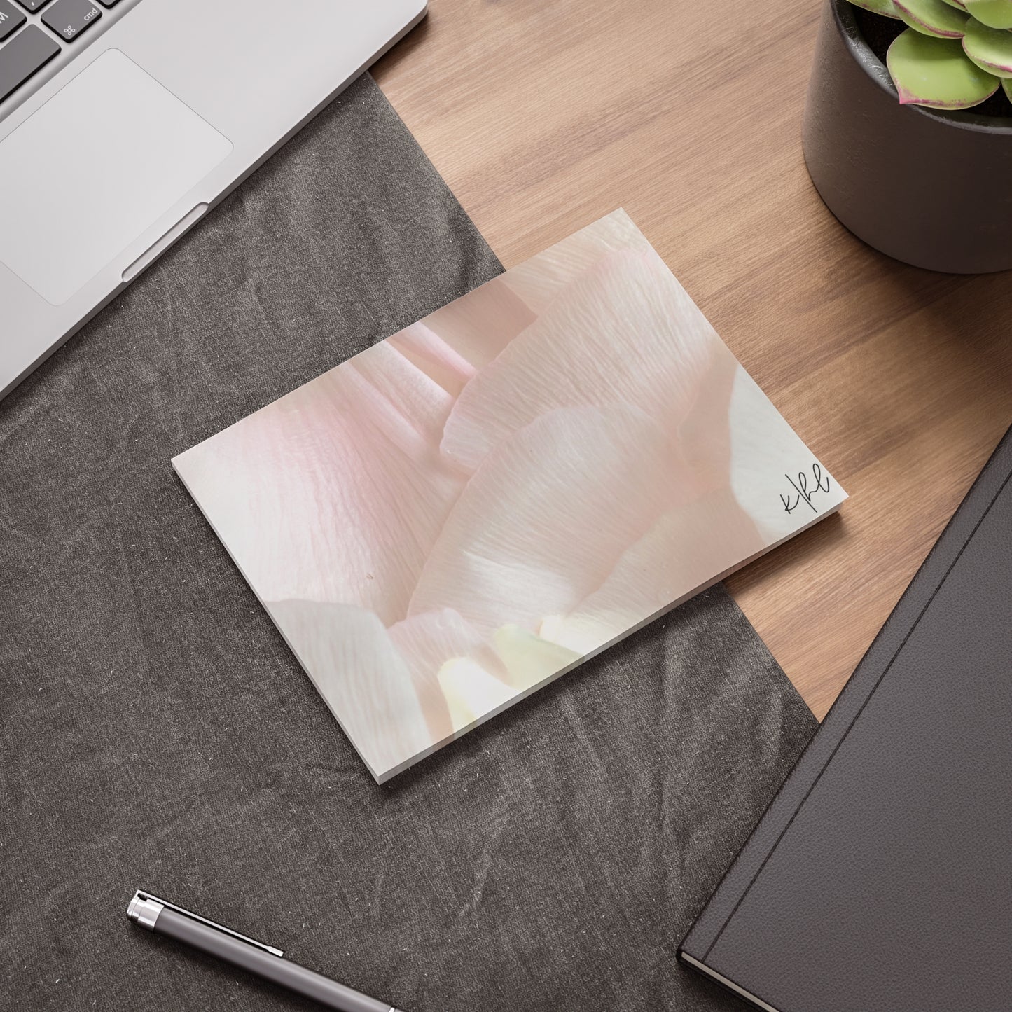 Iridescent Petals Post-it® Note Pad | Soft Pink Floral Sticky Notes for Elegant Everyday Reminders