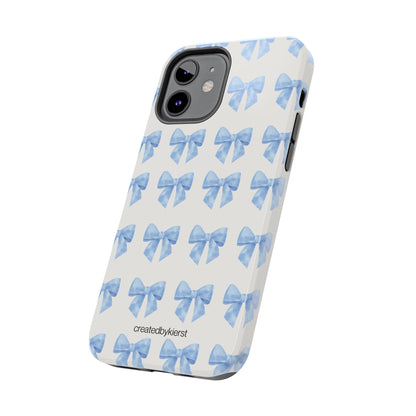 Multiple Blue Bows on Beige iPhone Case