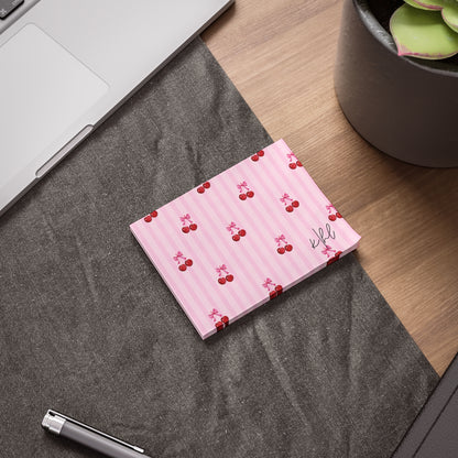 Cherries on Pink Stripes Post-it® Note Pad
