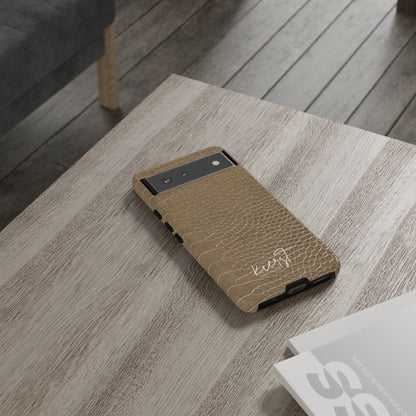 Tan Alligator Print Google Pixel Case | Warm Neutrals, Refined Style