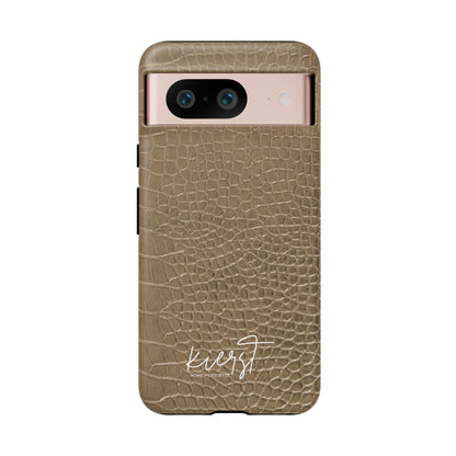 Tan Alligator Print Google Pixel Case | Warm Neutrals, Refined Style
