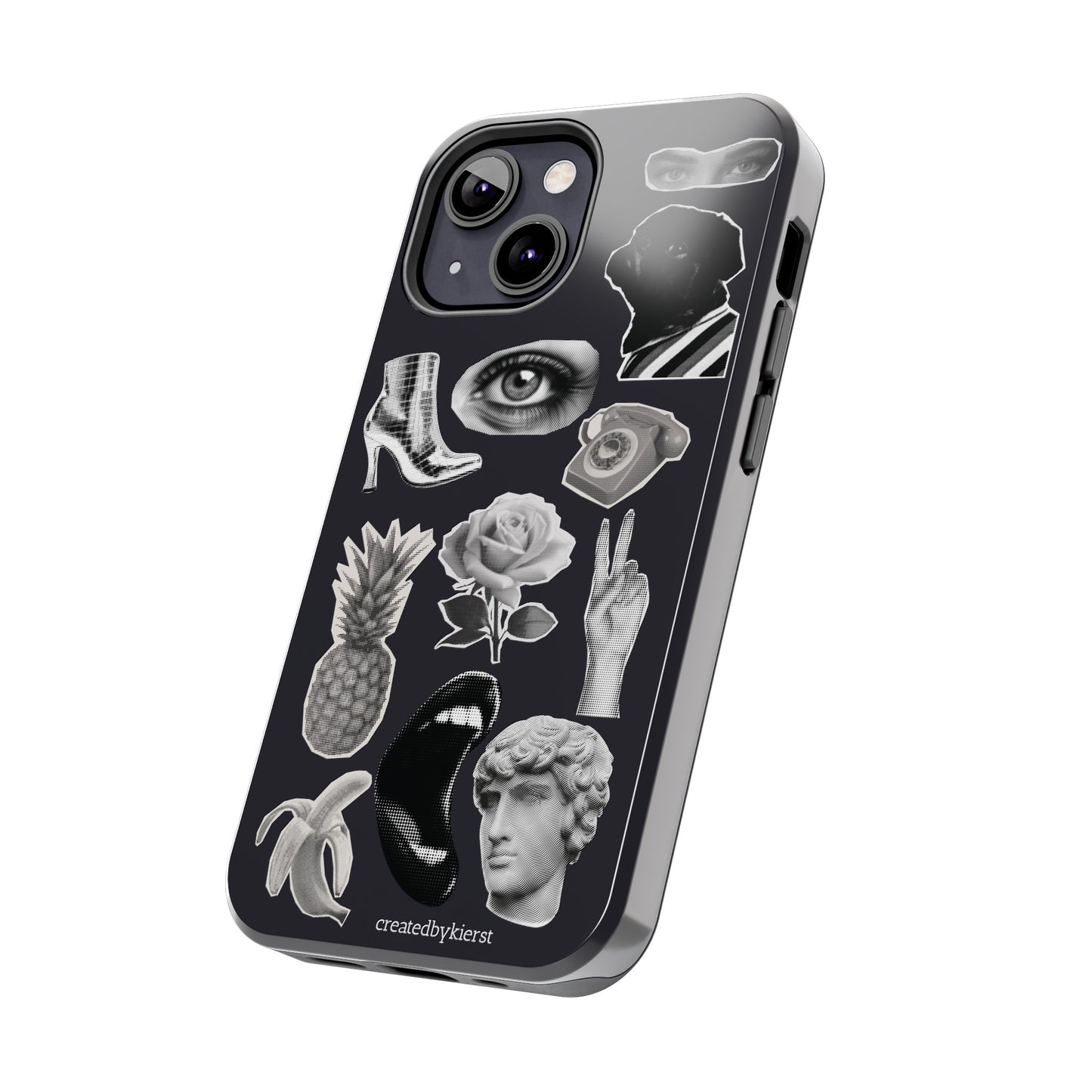 Black & White Vintage Sticker Design iPhone Case