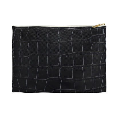 Black Crocodile Accessory Pouch