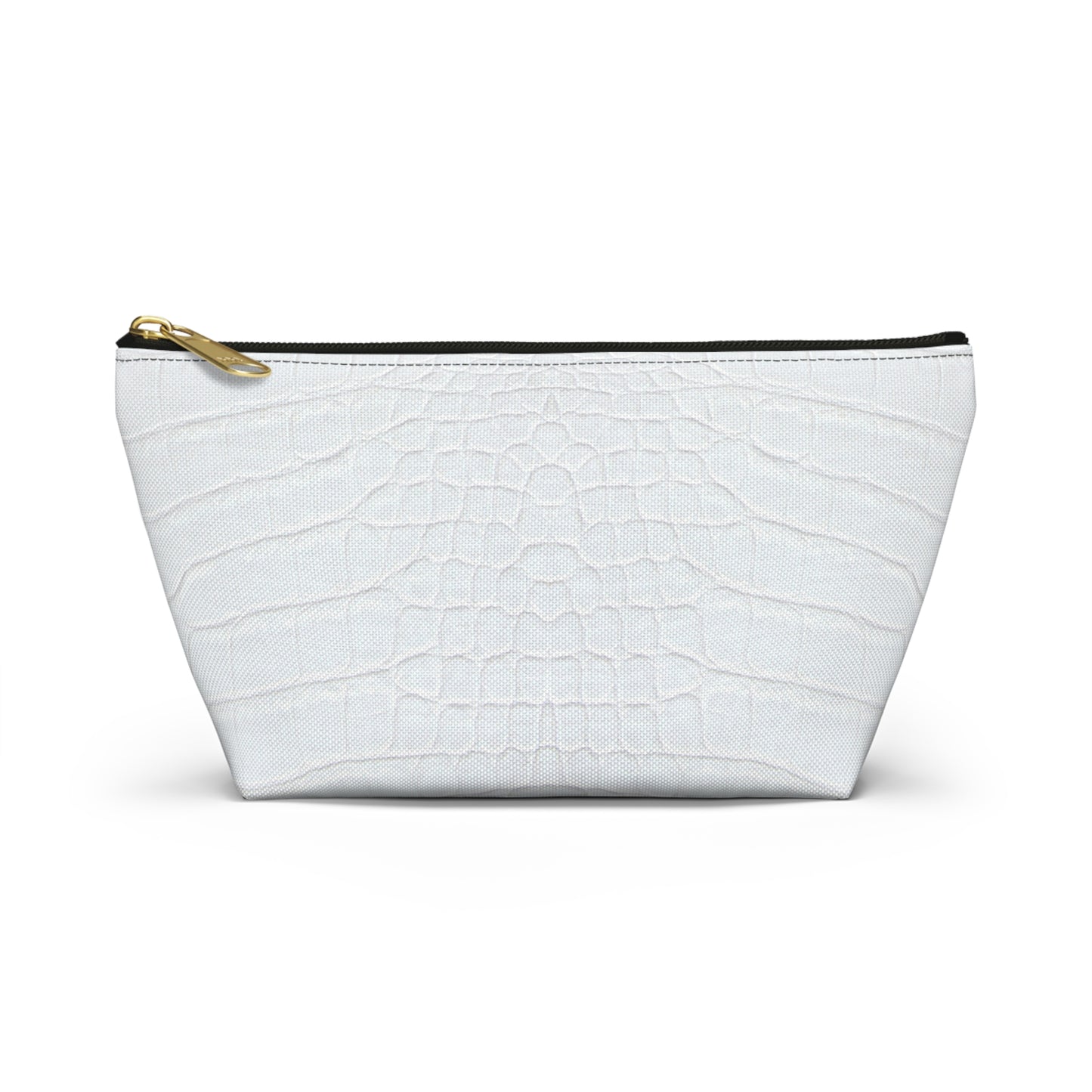 White Alligator Accessory Pouch w T-bottom