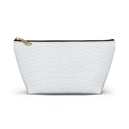 White Alligator Accessory Pouch w T-bottom