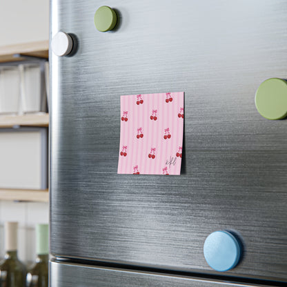 Cherries on Pink Stripes Post-it® Note Pad