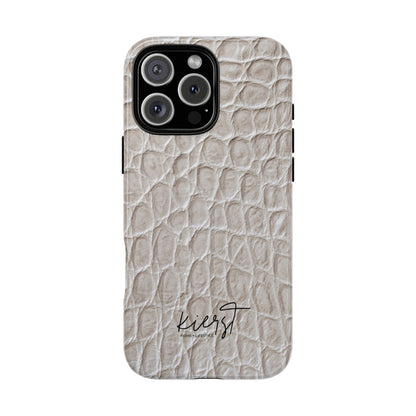 Cream Reptile Print iPhone Case