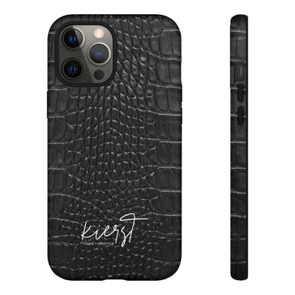 Black Alligator Print iPhone Case