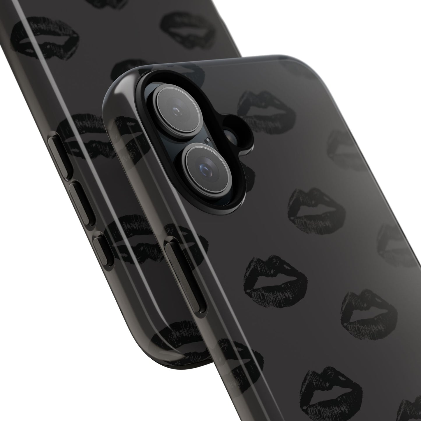 Black Lips on Charcoal iPhone Case
