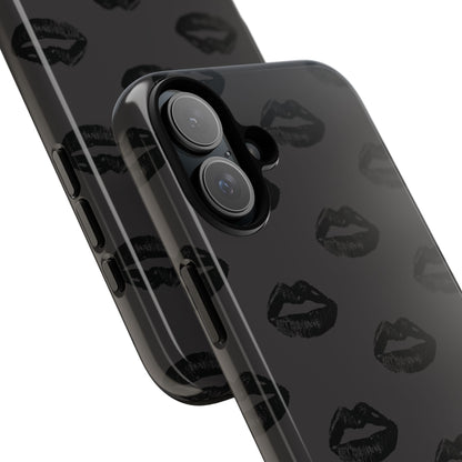 Black Lips on Charcoal iPhone Case