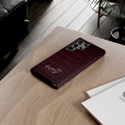 Signature Velvet Noir Crocodile Print Samsung Galaxy Phone Case