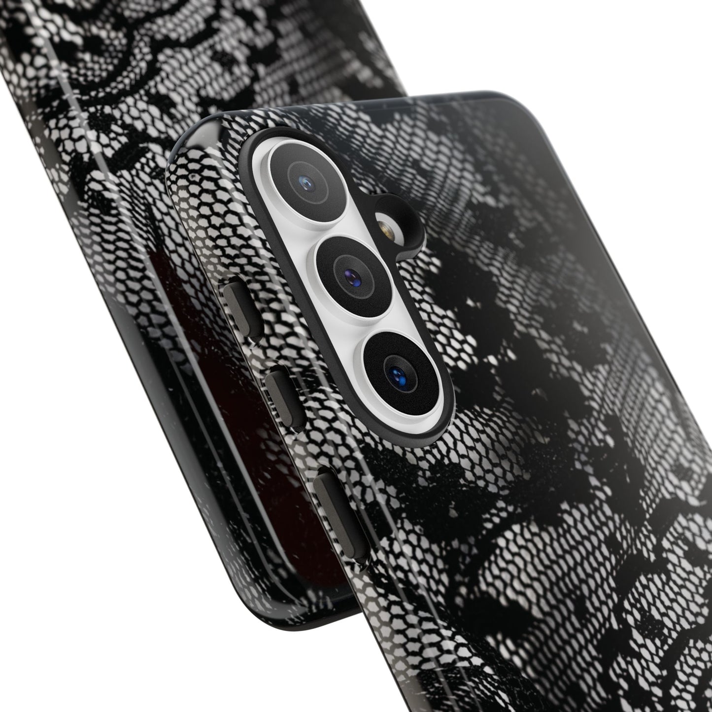 Black + White Lace Print Samsung Galaxy Phone Case