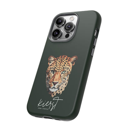 Leopard Head on Signature Midnight Pine iPhone Case | Designed to Stand Out