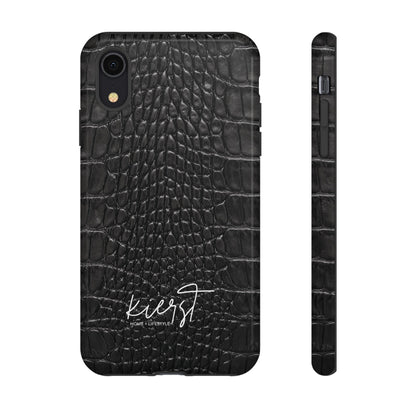 Black Alligator Print iPhone Case