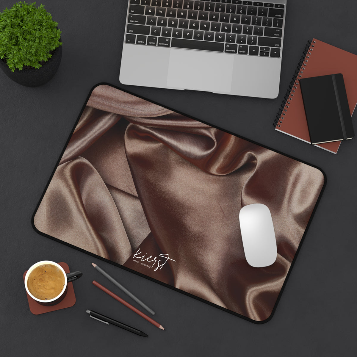 Chocolate Silk Print Desk Mat