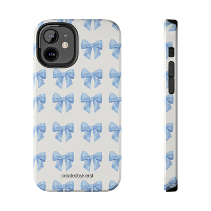 Multiple Blue Bows on Beige iPhone Case