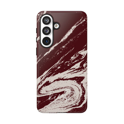 Cream Marble on Signature Velvet Noir Samsung Galaxy Phone Case