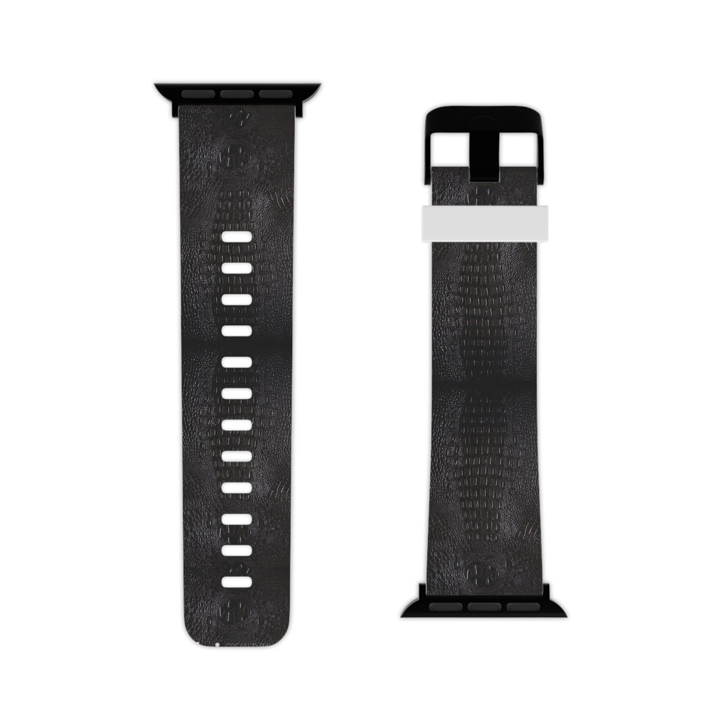 Black Crocodile Print Watch Band for Apple Watch