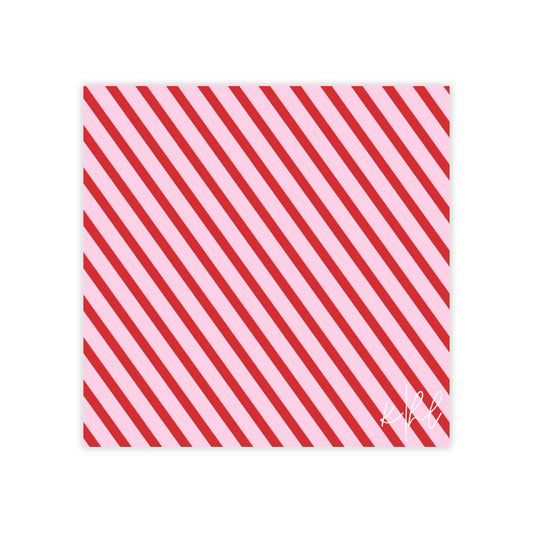 Holiday 25 Pink and Red Diagonal Striped Post-it® Note Pad