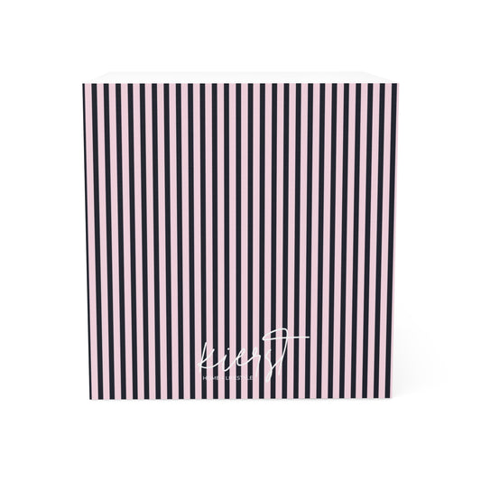 Signature Pink and Signature Storm Striped Note Cube