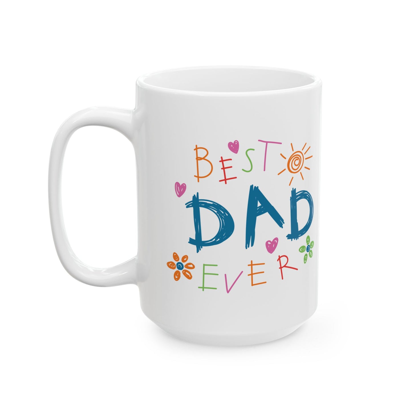 Best Dad Ever Mug – Doodle Style Gift from Kids