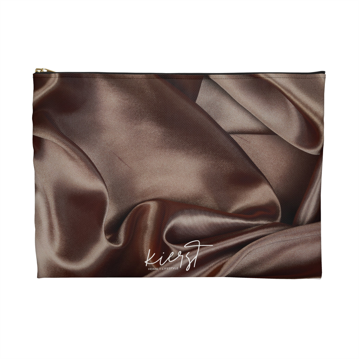 Chocolate Silk Print Accessory Pouch