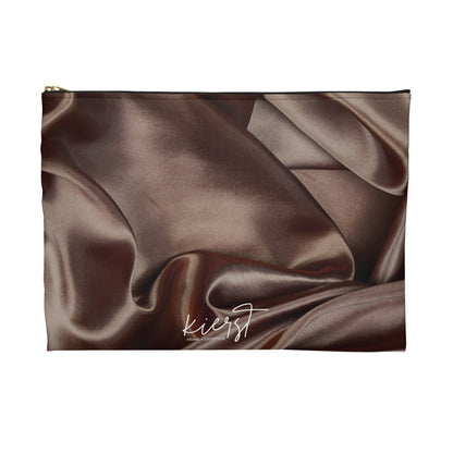 Chocolate Silk Print Accessory Pouch